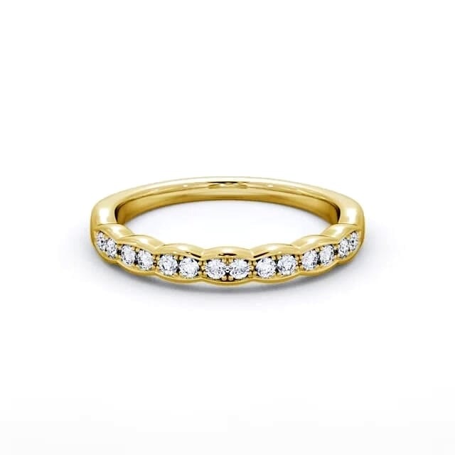Iris Half Eternity Round Lab Diamond Rippled Edge Ring